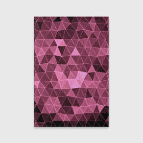 Обложка для паспорта матовая кожа с принтом Розовые треугольники , натуральная матовая кожа | размер 19,3 х 13,7 см; прозрачные пластиковые крепления | Тематика изображения на принте: abstract | gray | lowpoly | polygon | triangle | абстракция | геометрия | полигоны | треугольники