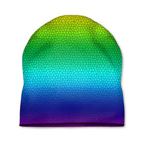 Шапка 3D с принтом Радуга (Витражный Градиент) , 100% полиэстер | универсальный размер, печать по всей поверхности изделия | gradient | rainbow | витраж | градиент | радуга