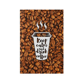 Обложка для паспорта матовая кожа с принтом keep calm and drink coffee , натуральная матовая кожа | размер 19,3 х 13,7 см; прозрачные пластиковые крепления | coffee | keep calm | кофе