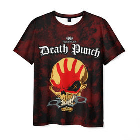 Мужская футболка 3D с принтом Five Finger Death Punch 4 , 100% полиэфир | прямой крой, круглый вырез горловины, длина до линии бедер | 5fdp | ffdp | five finger death punch