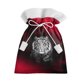 Подарочный 3D мешок с принтом Тигр красные глаза , 100% полиэстер | Размер: 29*39 см |  хищник | багровый | большая кошка | глаза. красные | красный | кровавый | тигр