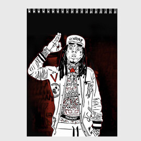 Скетчбук с принтом Lil Wayne 3 , 100% бумага
 | 48 листов, плотность листов — 100 г/м2, плотность картонной обложки — 250 г/м2. Листы скреплены сверху удобной пружинной спиралью | lil wayne | rap | лил уэйн | рэп | хип хоп