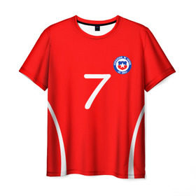 Мужская футболка 3D с принтом Chile , 100% полиэфир | прямой крой, круглый вырез горловины, длина до линии бедер | alexis | chile | санчес алексис | сборная чили | футбол