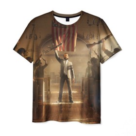 Мужская футболка 3D с принтом Gun , 100% полиэфир | прямой крой, круглый вырез горловины, длина до линии бедер | far cry | far cry 5 | фар край