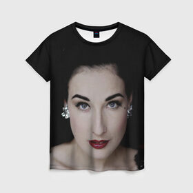 Женская футболка 3D с принтом Дита Фон Тиз , 100% полиэфир ( синтетическое хлопкоподобное полотно) | прямой крой, круглый вырез горловины, длина до линии бедер | женщина | звезда