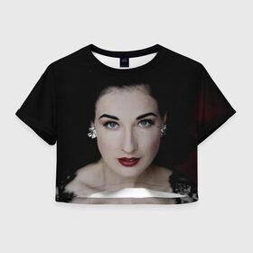 Женская футболка 3D укороченная с принтом Дита Фон Тиз , 100% полиэстер | круглая горловина, длина футболки до линии талии, рукава с отворотами | женщина | звезда