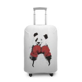 Чехол для чемодана 3D с принтом Панда боксер , 86% полиэфир, 14% спандекс | двустороннее нанесение принта, прорези для ручек и колес | бамбук | бамбуковый медведь | бокс | боксерские | брызги | енот | животное | коала | красивый | красная книга | кунгфу | медведь | милый | мишка | очки | панда | перчатки | пот | прикол | прикольный