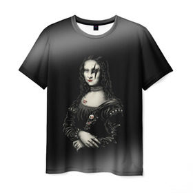 Мужская футболка 3D с принтом Мона Лиза Kiss , 100% полиэфир | прямой крой, круглый вырез горловины, длина до линии бедер | джин симмонс | картина | пол стэнли | эйс фрейли