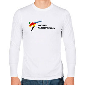 Мужской лонгслив хлопок с принтом World Taekwondo logo , 100% хлопок |  | world taekwondo | wt | логотип | тхэквондо