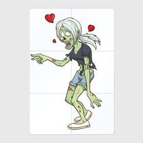 Магнитный плакат 2Х3 с принтом Zombie love , Полимерный материал с магнитным слоем | 6 деталей размером 9*9 см | heart | love | zombie | зомби | любовь | сердце