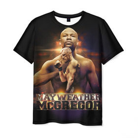 Мужская футболка 3D с принтом Mayweather vs McGregor , 100% полиэфир | прямой крой, круглый вырез горловины, длина до линии бедер | конор макгрегор | флойд мейвезер