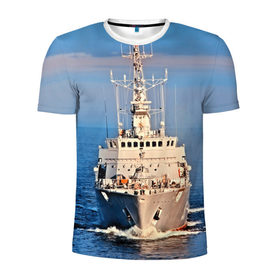 Мужская футболка 3D спортивная с принтом Тральщик , 100% полиэстер с улучшенными характеристиками | приталенный силуэт, круглая горловина, широкие плечи, сужается к линии бедра | балтийское море | корабль | судно | флот