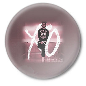 Значок с принтом The Weeknd ,  металл | круглая форма, металлическая застежка в виде булавки | Тематика изображения на принте: 