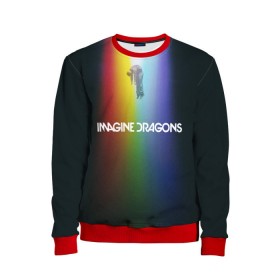 Детский свитшот 3D с принтом Imagine Dragons , 100% полиэстер | свободная посадка, прямой крой, мягкая тканевая резинка на рукавах и понизу свитшота | demons | evolve | mirrors | radioactive | драконы | космос | музыка | нло | ночь | поп | радуга | рок | свет