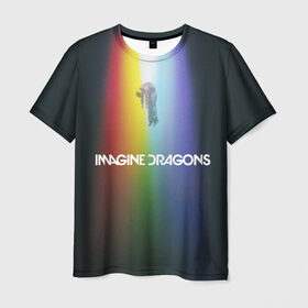 Мужская футболка 3D с принтом Imagine Dragons , 100% полиэфир | прямой крой, круглый вырез горловины, длина до линии бедер | demons | evolve | mirrors | radioactive | драконы | космос | музыка | нло | ночь | поп | радуга | рок | свет