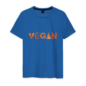 Мужская футболка хлопок с принтом Vegan , 100% хлопок | прямой крой, круглый вырез горловины, длина до линии бедер, слегка спущенное плечо. | green | vegan | yoga | бекон | веган | вегетарианец | вегетарианство | витамины | здоровье | зеленый | зож | йога | овощи | фрукты