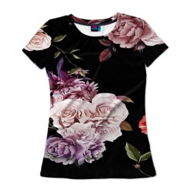 Женская футболка 3D с принтом Flower Fashion , 100% полиэфир ( синтетическое хлопкоподобное полотно) | прямой крой, круглый вырез горловины, длина до линии бедер | 3d | birds | fashion flower | flower | pattern | другие | красивые цветы | красные | прикольные | природа | птицы | розы | текстуры | цветочки | цветы