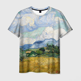 Мужская футболка 3D с принтом Ван Гог Картина , 100% полиэфир | прямой крой, круглый вырез горловины, длина до линии бедер | картина | лето | масло | мировой шедевр | пейзаж
