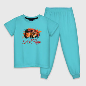 Детская пижама хлопок с принтом Axl Rose , 100% хлопок |  брюки и футболка прямого кроя, без карманов, на брюках мягкая резинка на поясе и по низу штанин
 | axl | guns | music | rock | rose | roses | аксель | арт | музыка | рок | роуз
