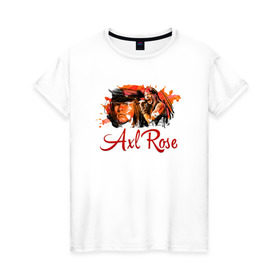 Женская футболка хлопок с принтом Axl Rose , 100% хлопок | прямой крой, круглый вырез горловины, длина до линии бедер, слегка спущенное плечо | axl | guns | music | rock | rose | roses | аксель | арт | музыка | рок | роуз