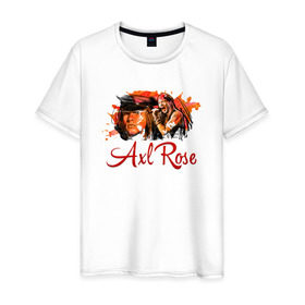 Мужская футболка хлопок с принтом Axl Rose , 100% хлопок | прямой крой, круглый вырез горловины, длина до линии бедер, слегка спущенное плечо. | axl | guns | music | rock | rose | roses | аксель | арт | музыка | рок | роуз