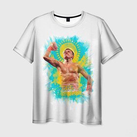 Мужская футболка 3D с принтом Геннадий Головкин , 100% полиэфир | прямой крой, круглый вырез горловины, длина до линии бедер | fighting | ggg | боец | боксер | борьба | драки