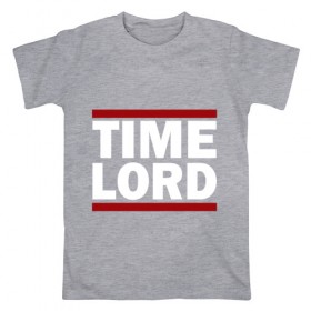 Мужская футболка хлопок с принтом Time Lord , 100% хлопок | прямой крой, круглый вырез горловины, длина до линии бедер, слегка спущенное плечо. | Тематика изображения на принте: 