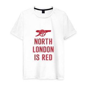 Мужская футболка хлопок с принтом North London is Red , 100% хлопок | прямой крой, круглый вырез горловины, длина до линии бедер, слегка спущенное плечо. | arsenal | football | арсенал | лондон | спорт | футбол