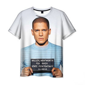 Мужская футболка 3D с принтом Prison break 5 , 100% полиэфир | прямой крой, круглый вырез горловины, длина до линии бедер | prison break | побег | сериал