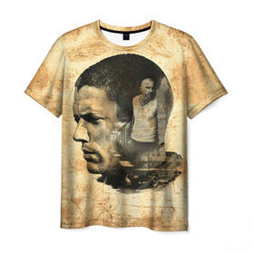 Мужская футболка 3D с принтом Prison break 6 , 100% полиэфир | прямой крой, круглый вырез горловины, длина до линии бедер | prison break | побег | сериал