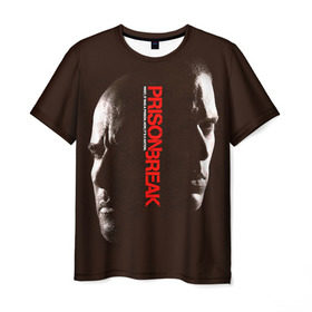 Мужская футболка 3D с принтом Prison break 10 , 100% полиэфир | прямой крой, круглый вырез горловины, длина до линии бедер | prison break | побег | сериал