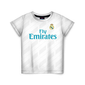 Детская футболка 3D с принтом Real Madrid , 100% гипоаллергенный полиэфир | прямой крой, круглый вырез горловины, длина до линии бедер, чуть спущенное плечо, ткань немного тянется | Тематика изображения на принте: real madrid | королевский клуб | реал мадрид | форма