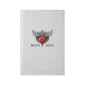 Обложка для паспорта матовая кожа с принтом Bon Jovi , натуральная матовая кожа | размер 19,3 х 13,7 см; прозрачные пластиковые крепления | its my life | бон жови | джон бон джови | кровь | меч | сердце