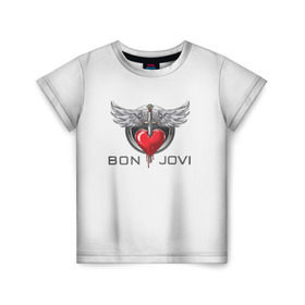 Детская футболка 3D с принтом Bon Jovi , 100% гипоаллергенный полиэфир | прямой крой, круглый вырез горловины, длина до линии бедер, чуть спущенное плечо, ткань немного тянется | Тематика изображения на принте: its my life | бон жови | джон бон джови | кровь | меч | сердце