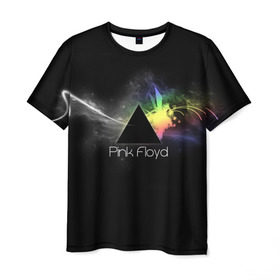 Мужская футболка 3D с принтом Pink Floyd Logo , 100% полиэфир | прямой крой, круглый вырез горловины, длина до линии бедер | англия | басы | британия | гитара | группа | дым | космос | логотип | музыка | песни | пинк флойд | призма | радуга | рок | свет