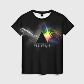 Женская футболка 3D с принтом Pink Floyd Logo , 100% полиэфир ( синтетическое хлопкоподобное полотно) | прямой крой, круглый вырез горловины, длина до линии бедер | англия | басы | британия | гитара | группа | дым | космос | логотип | музыка | песни | пинк флойд | призма | радуга | рок | свет