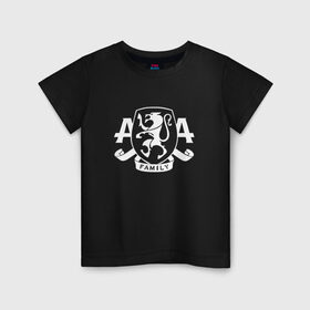 Детская футболка хлопок с принтом AA Family , 100% хлопок | круглый вырез горловины, полуприлегающий силуэт, длина до линии бедер | asking alexandria
