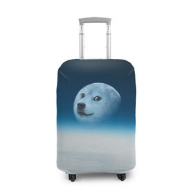 Чехол для чемодана 3D с принтом Doge , 86% полиэфир, 14% спандекс | двустороннее нанесение принта, прорези для ручек и колес | meme | доге | космос | луна