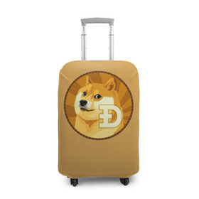 Чехол для чемодана 3D с принтом Bitcoin , 86% полиэфир, 14% спандекс | двустороннее нанесение принта, прорези для ручек и колес | doge | meme | биткоин | доге