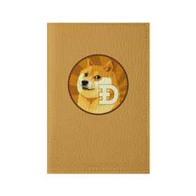 Обложка для паспорта матовая кожа с принтом Bitcoin , натуральная матовая кожа | размер 19,3 х 13,7 см; прозрачные пластиковые крепления | Тематика изображения на принте: doge | meme | биткоин | доге