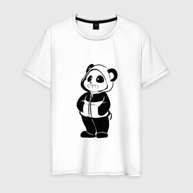 Мужская футболка хлопок с принтом Панда стиль , 100% хлопок | прямой крой, круглый вырез горловины, длина до линии бедер, слегка спущенное плечо. | 