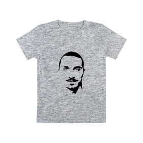 Детская футболка хлопок с принтом Златан Ибрагимович , 100% хлопок | круглый вырез горловины, полуприлегающий силуэт, длина до линии бедер | Тематика изображения на принте: 