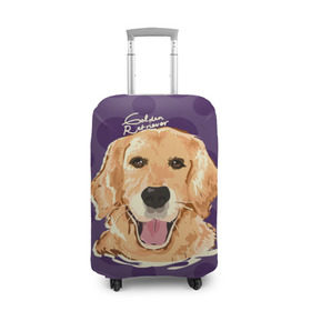 Чехол для чемодана 3D с принтом Золотистый ретривер , 86% полиэфир, 14% спандекс | двустороннее нанесение принта, прорези для ручек и колес | Тематика изображения на принте: animal | dog | golden retriever | pet | puppy | арт | голден ретривер | животные | пес | собаки