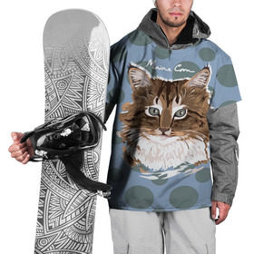 Накидка на куртку 3D с принтом Мейн-Кун , 100% полиэстер |  | Тематика изображения на принте: cat | kitten | kitty | maine coon | pet | арт | животные | коты | кошки | кружочки | мейн кун | текстура