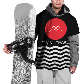 Накидка на куртку 3D с принтом Твин Пикс , 100% полиэстер |  | twin peaks | арт | надпись | полосы | сериал | текстура | фильмы