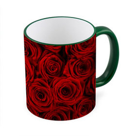 Кружка 3D с принтом Красные розы , керамика | ёмкость 330 мл | Тематика изображения на принте: букет | красный | розы | цветы