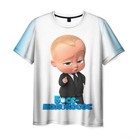 Мужская футболка 3D с принтом Boss Baby , 100% полиэфир | прямой крой, круглый вырез горловины, длина до линии бедер | boss baby | босс | молокосос | мультфильмы