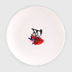 Тарелка с принтом Сердце нефтяника , фарфор | диаметр - 210 мм
диаметр для нанесения принта - 120 мм | газ | нефть