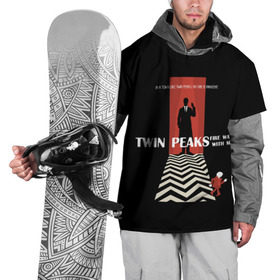 Накидка на куртку 3D с принтом Twin Peaks , 100% полиэстер |  | Тематика изображения на принте: twin peaks | агент дейл  купер | арт | сериал | твин пикс | фильмы