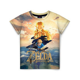 Детская футболка 3D с принтом The Legend of Zelda , 100% гипоаллергенный полиэфир | прямой крой, круглый вырез горловины, длина до линии бедер, чуть спущенное плечо, ткань немного тянется | Тематика изображения на принте: breath of the wild | the legend of zelda